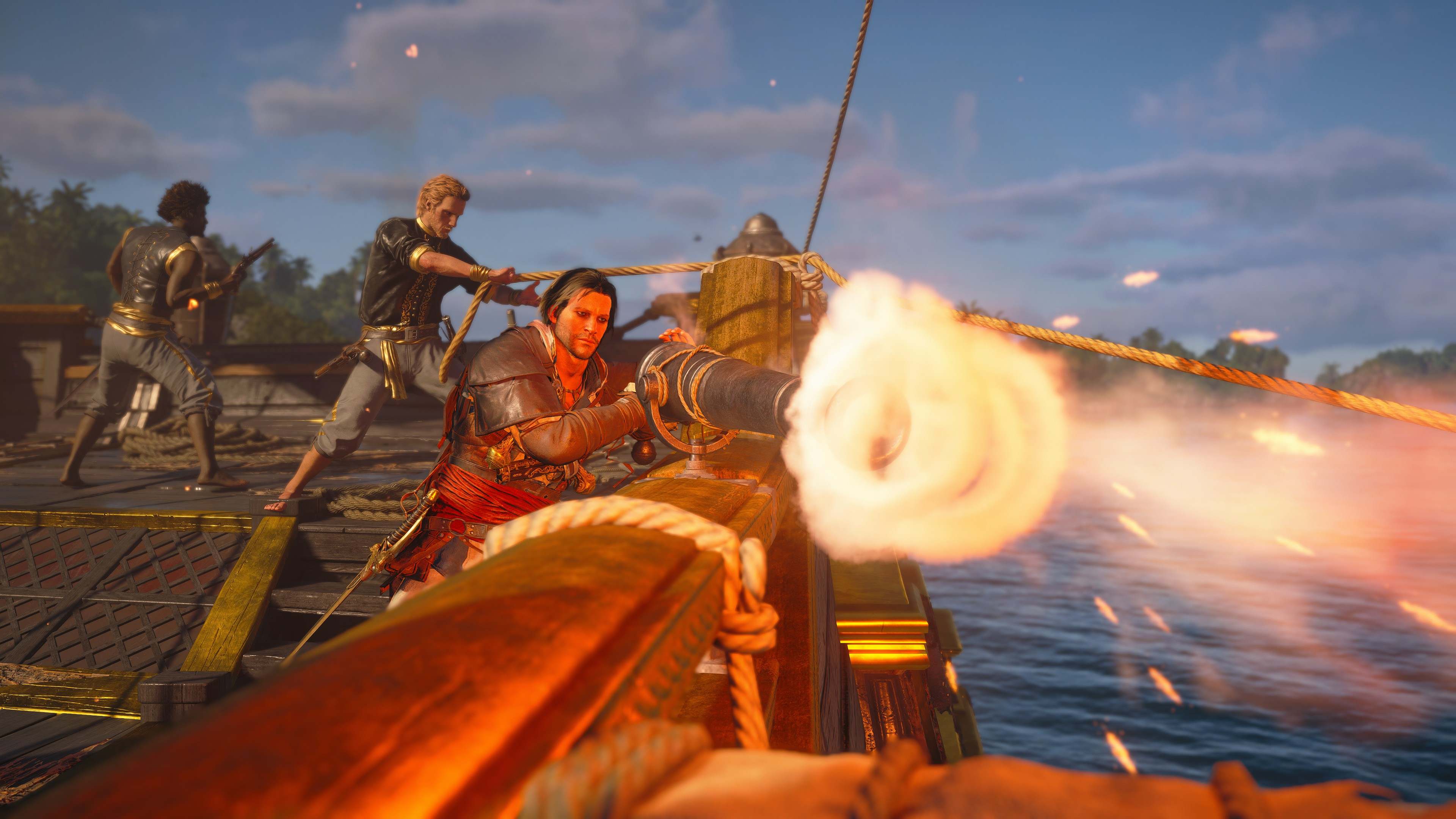 Assassins Creed Black Flag Resynced gameplay screenshot of Swivel Gun gameplay.