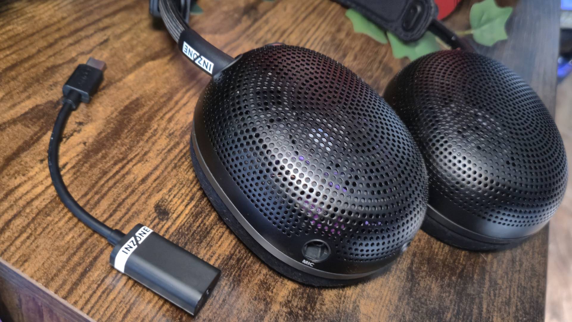Close up of the side of the Sony Inzone H6 Air headset.
