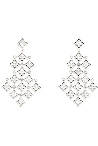 David Yurman Diamond Quatrefoil Chandelier Earrings