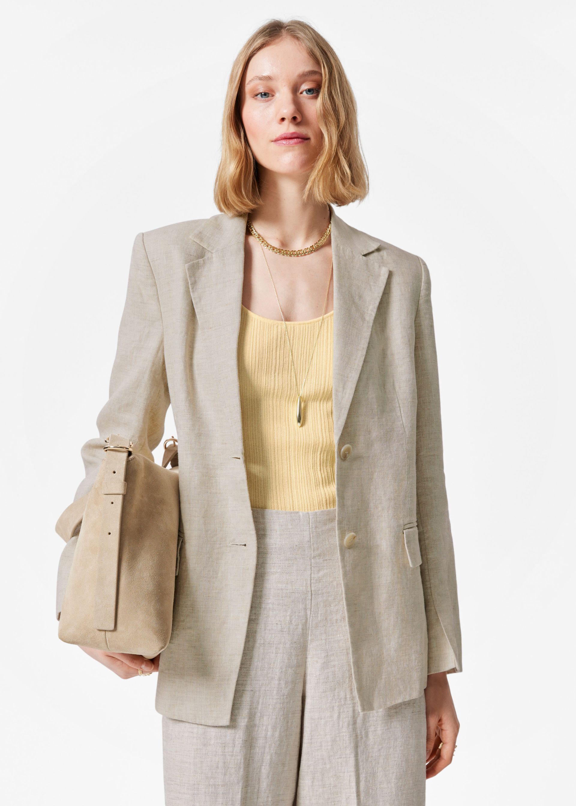 Fitted Linen Blazer