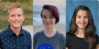 From left to right, students Austin Pritts, Taia Saurer and Amanda Gutierrez won an essay contest for their visions of lunar exploration and have been invited to the launch of Artemis 1.