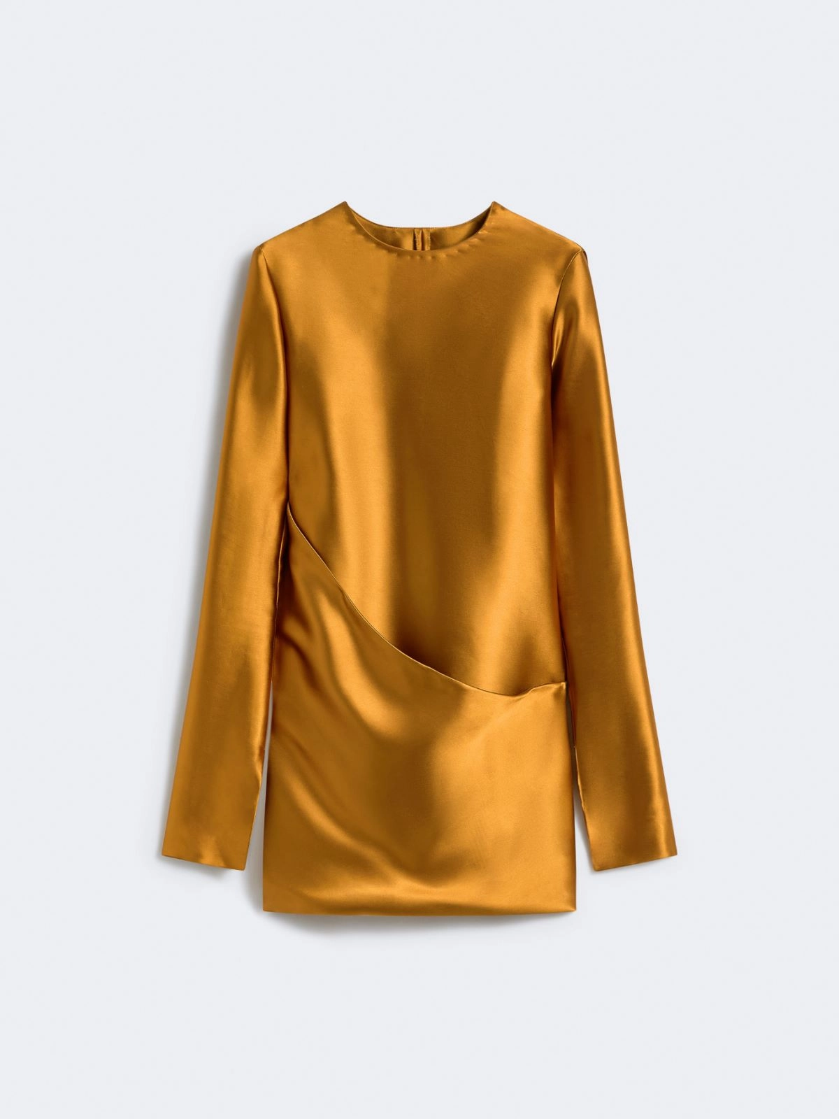 Dress With Asymmetric Panel - Runway - Ochre