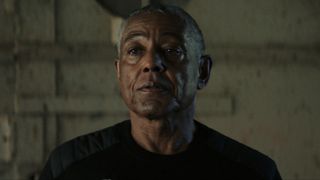 Sidewinder (Giancarlo Esposito) talks to Sam Wilson in Captain America: Brave New World.
