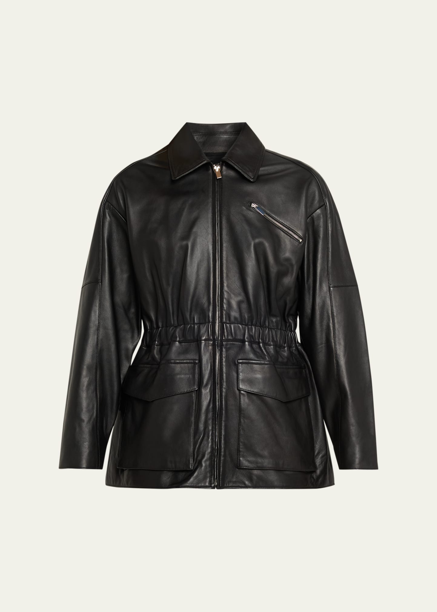 Theory, Cinched Leather Jacke
