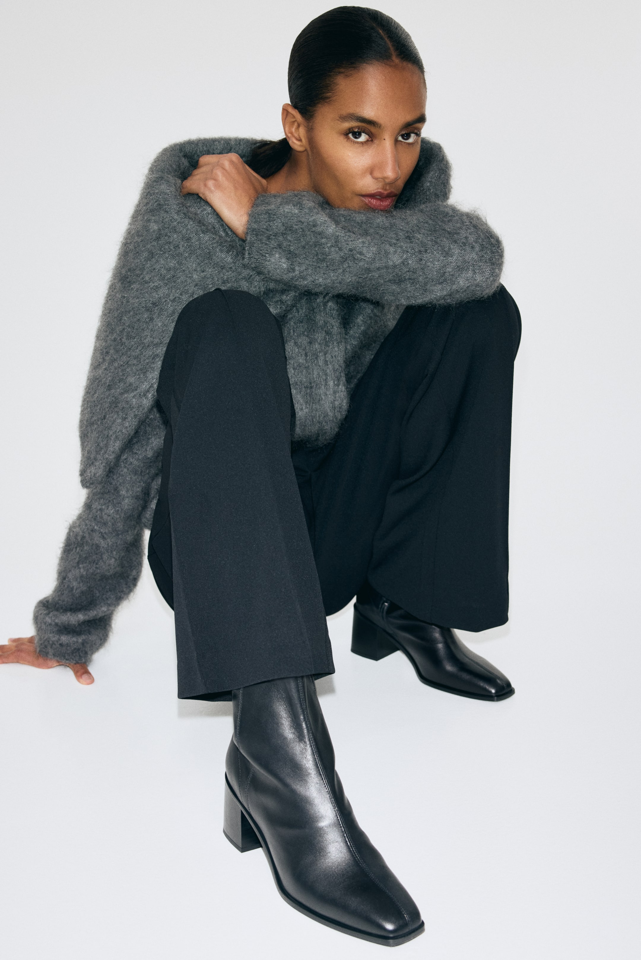 Leather Ankle Boots - Black