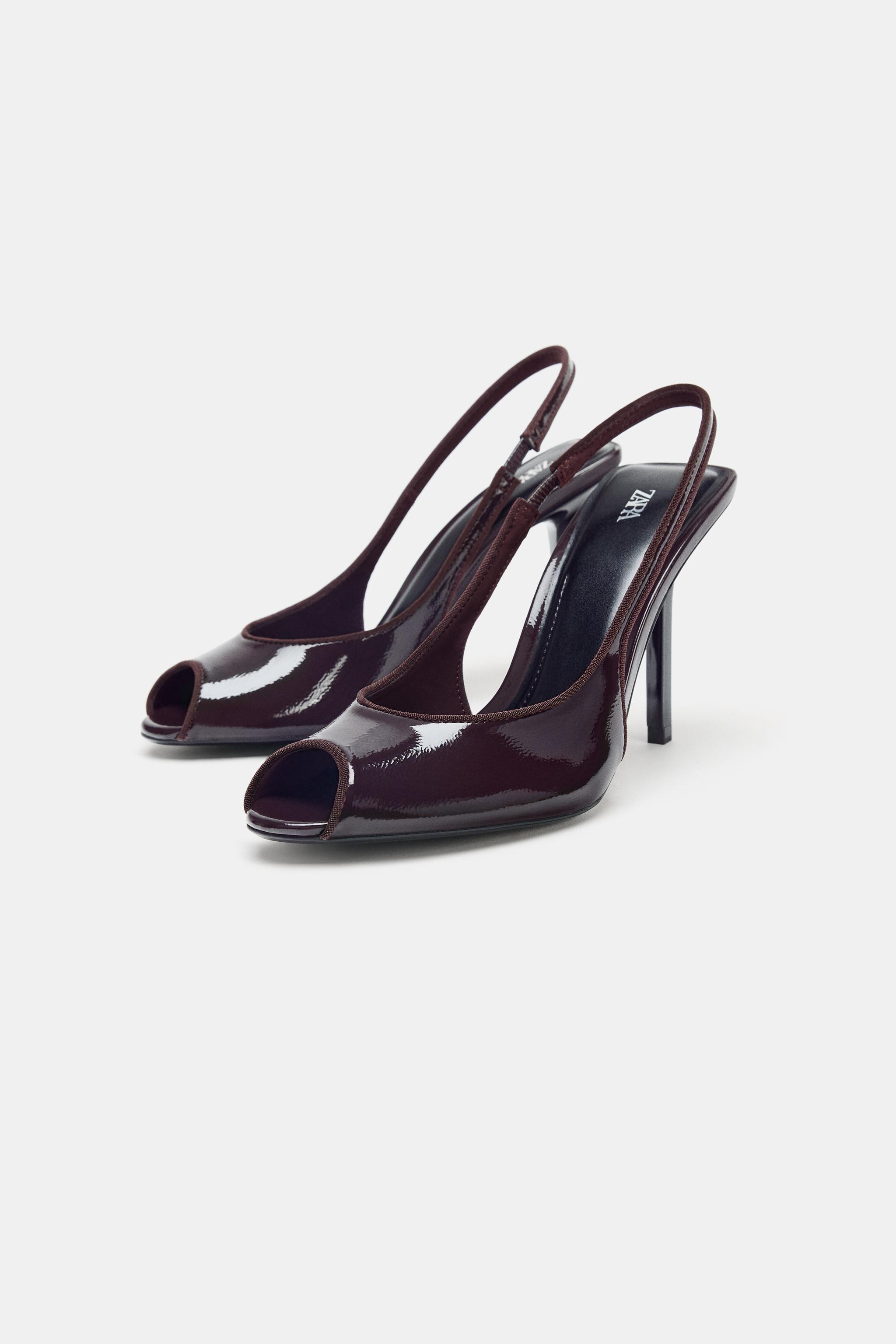 Heeled Patent Finish Sandals