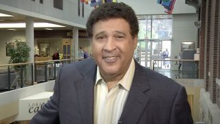 Greg Gumbel promoting Loras College's Duhawk Day