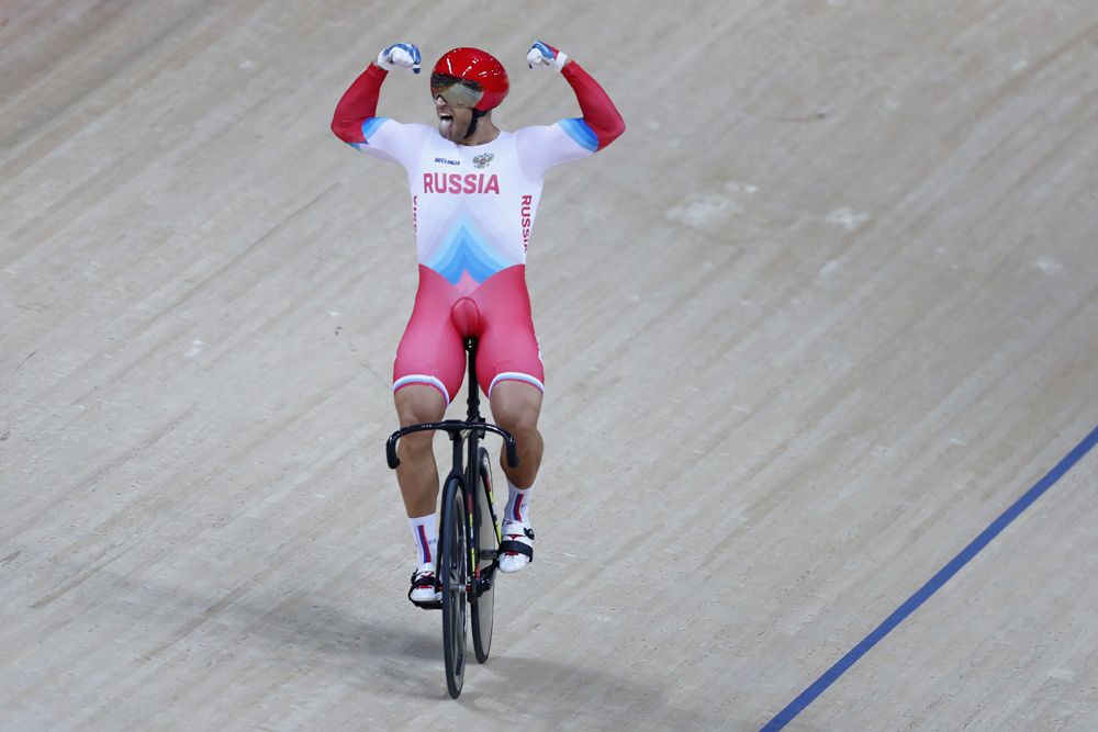 Denis Dmitriev (Russia) wins the bronze medal in the men's sprint
