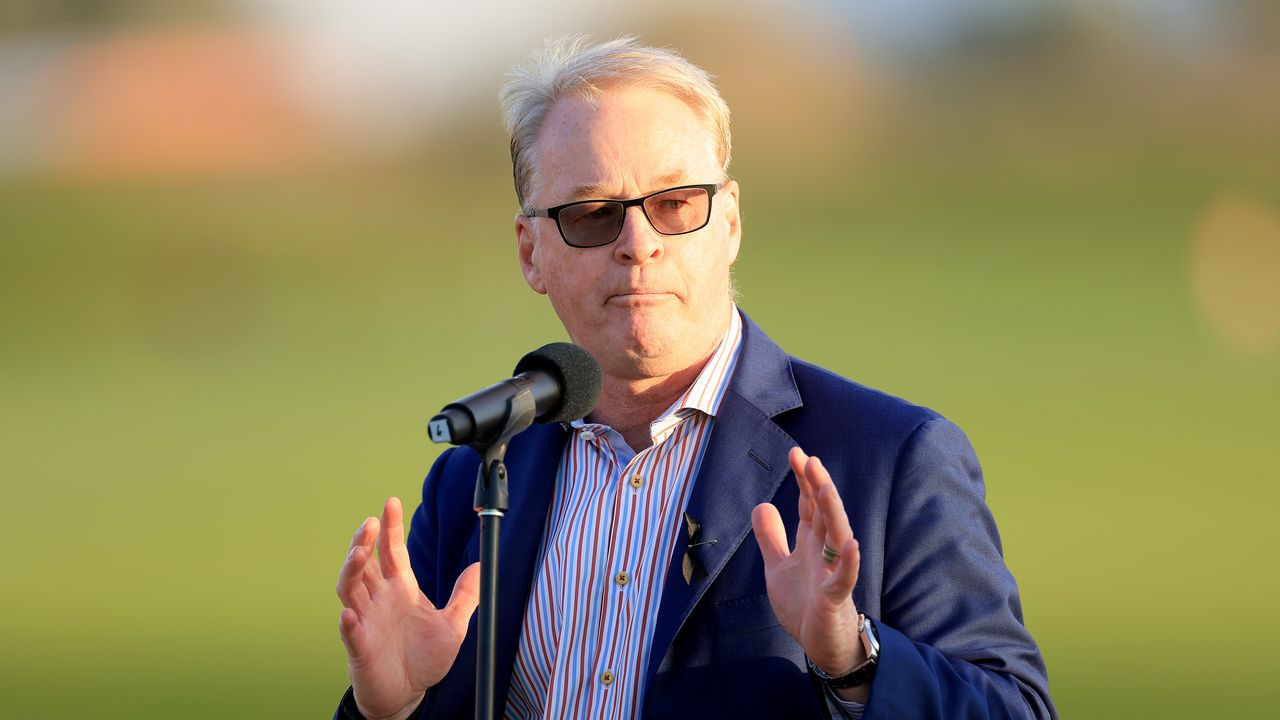 Keith Pelley at the 2023 Abu Dhabi Championship 