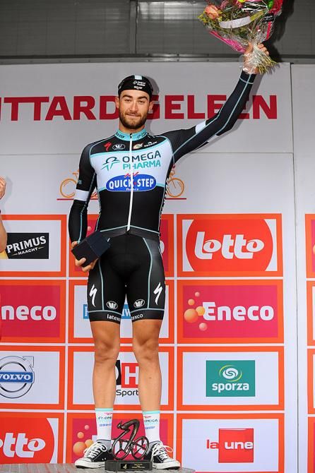 Guillaume Van Keirsbulck (Omega Pharma - Quick-Step Cycling Team) on the podium