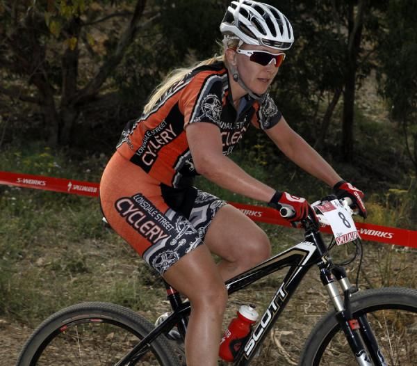 Kylie Webb took it out with the leaders early on but was lapped out