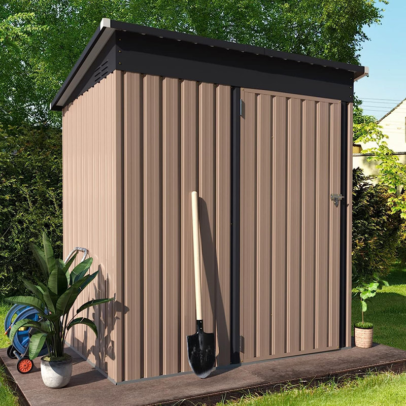 Aecojoy 5 Ft. W X 3 Ft. D Metal Lean-To Storage Shed &amp;amp; Reviews | Wayfair