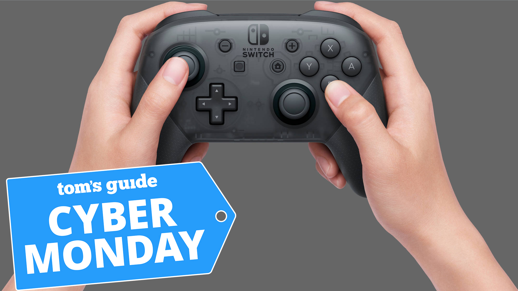 nintendo switch pro controller with cyber monday deal tag