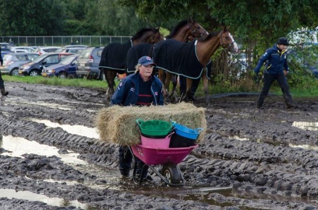 Anna's groom Nadine in the mud