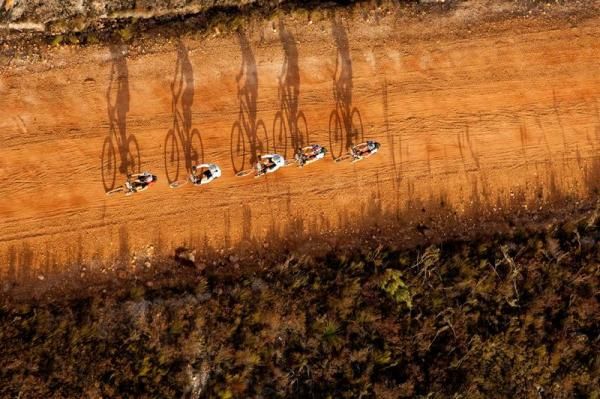 Bird's eye view of riders in the Cape Epic.