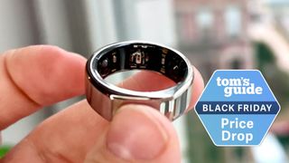 Oura Ring in hand with Price Drop deal tag 