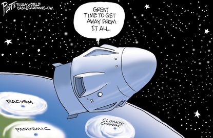 Editorial Cartoon U.S. spacex coronavirus George Floyd protests