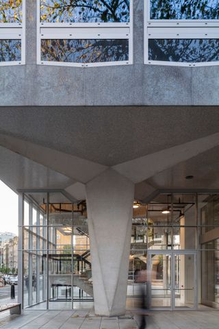 space house brutalist architecture in london exterior of brutalist structure and glazing