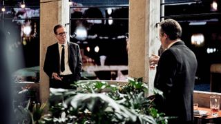 Nicholas Elliott (Damian Lewis) and Kim Philby (Guy Pearce) in A Spy Among Friends
