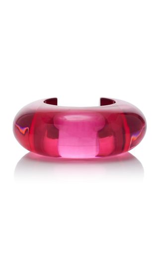 Lizzie Fortunato pink Arc Acrylic Cuff on white background