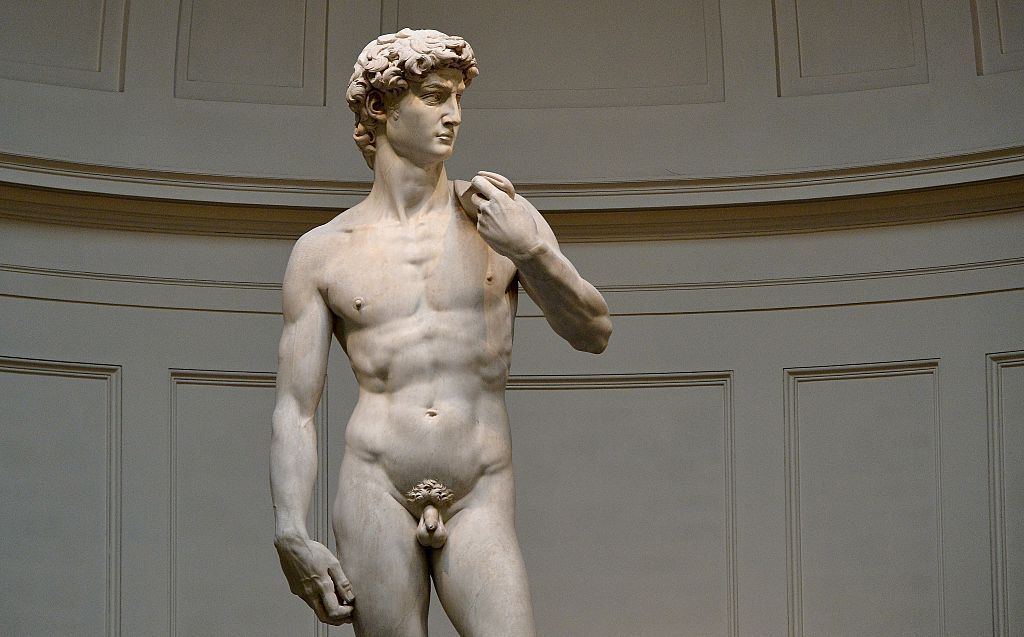 The statue of &amp;#039;David&amp;#039; by Michelangelo. 