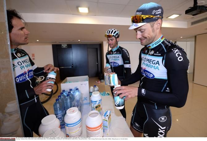 Time to down some recovery drinks after a day on the bike