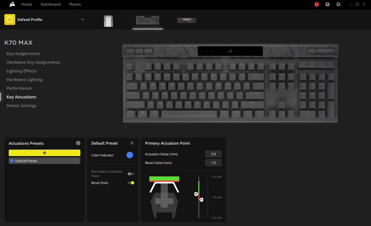 Corsair K70 Max RGB