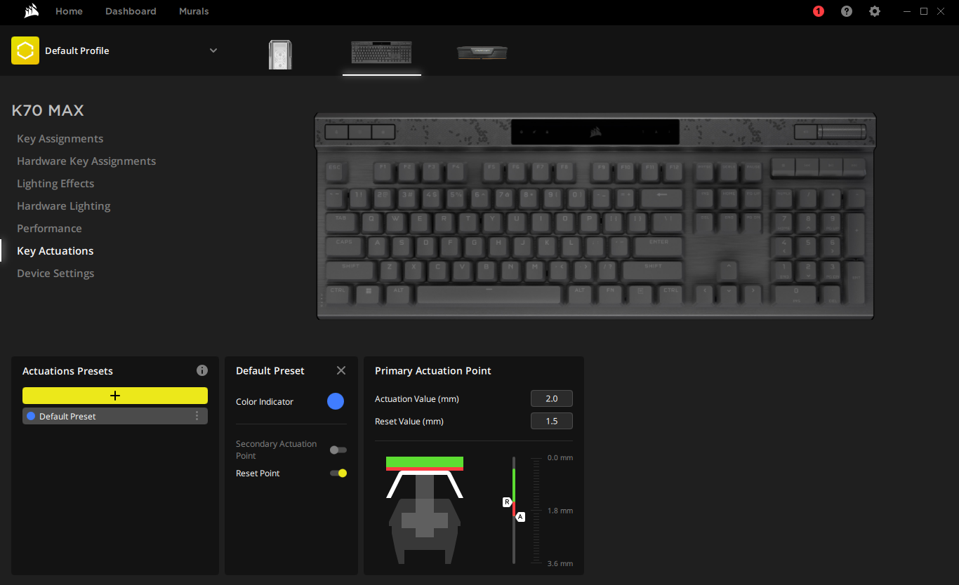 Corsair K70 Max RGB