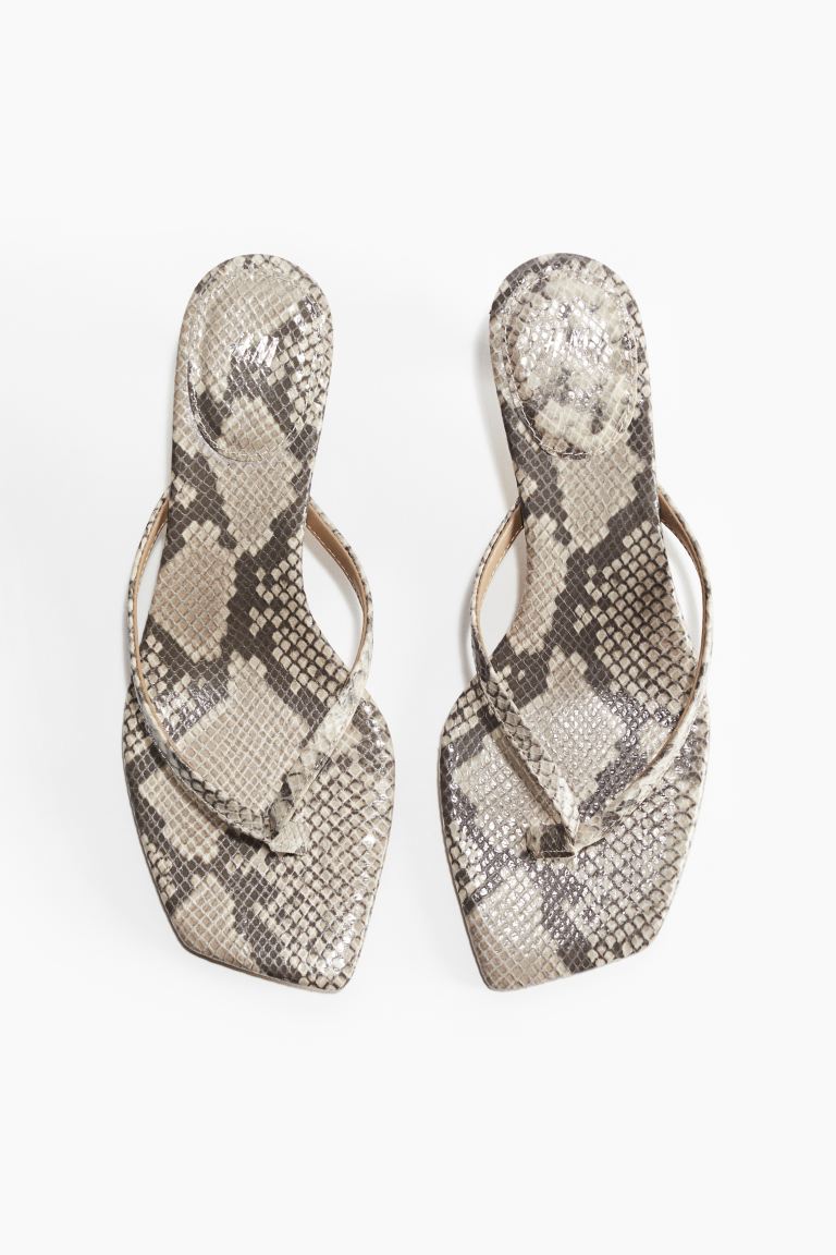 Kitten-Heeled Sandals