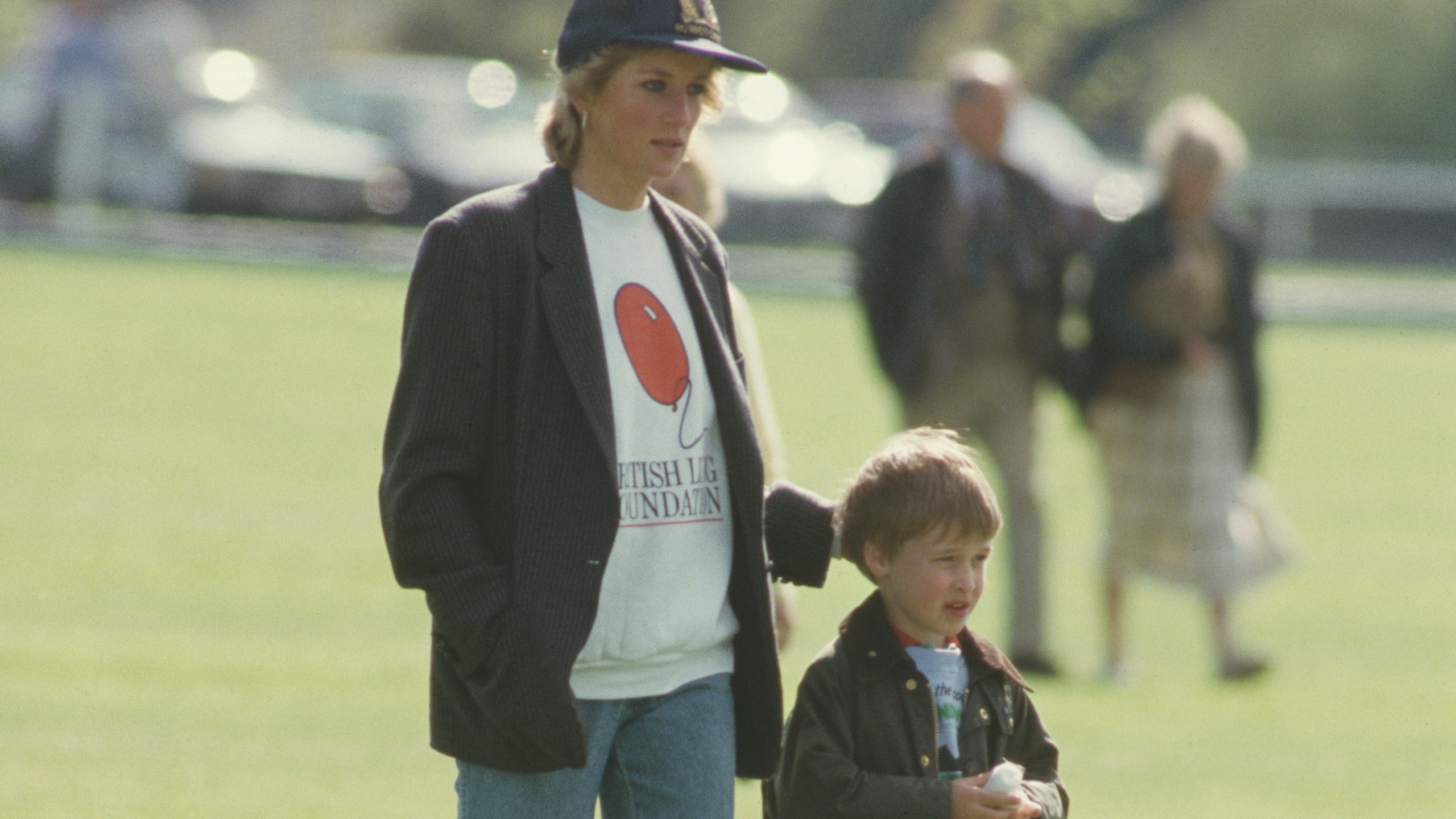 Diana, Princess of Wales with Prince William at the Guards Polo Club in Windsor, 2nd May 1988