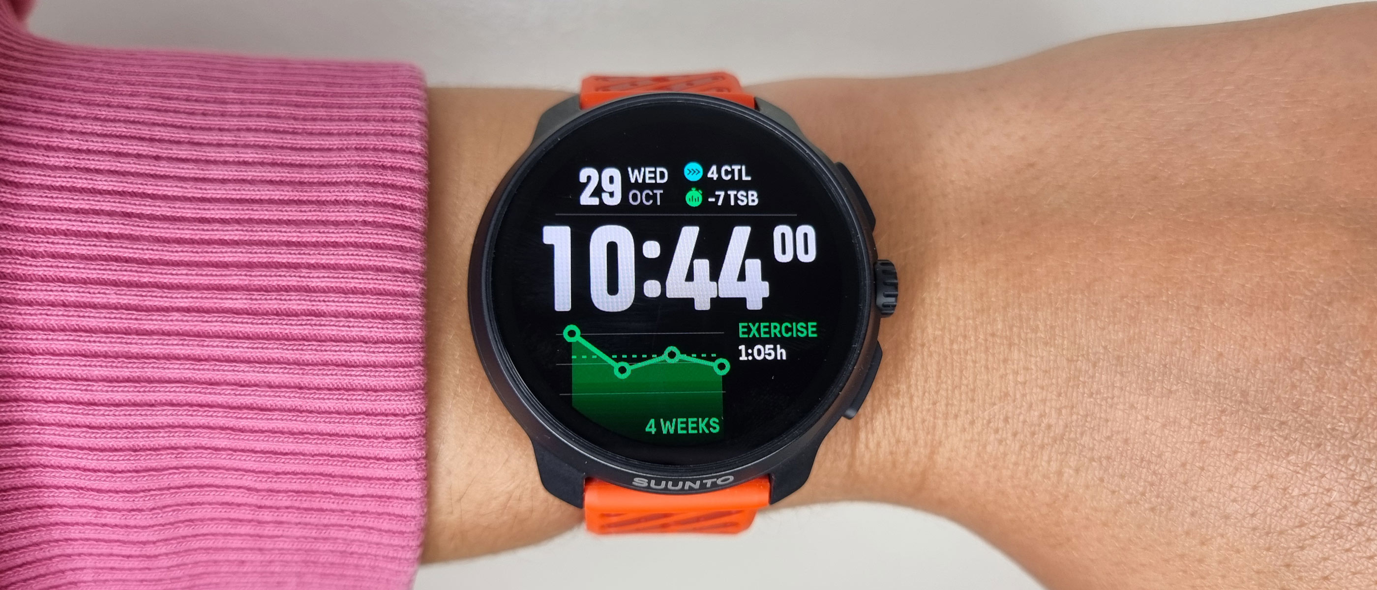 The Suunto Race 2 being worn by our reviewer.