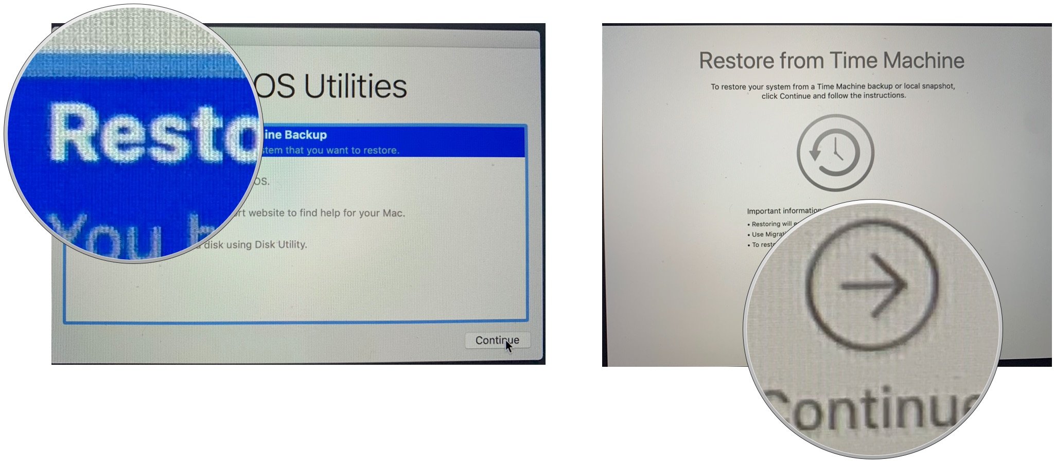 restore from time machine