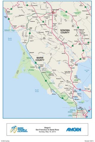 2013 Amgen Tour of California Stage 8 Map
