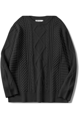 Anrabess Oversized Crewneck Cable-Knit Pullover Sweater (Was $43) 