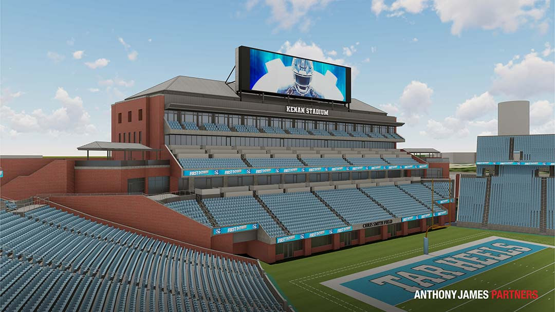 The new LED scoreboard at UNC Chapel Hill.