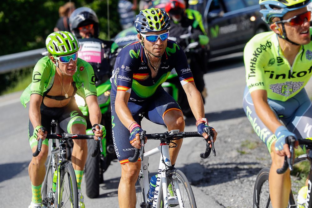 Alejandro Valverder nears the finish of the stage 19 at the Giro.