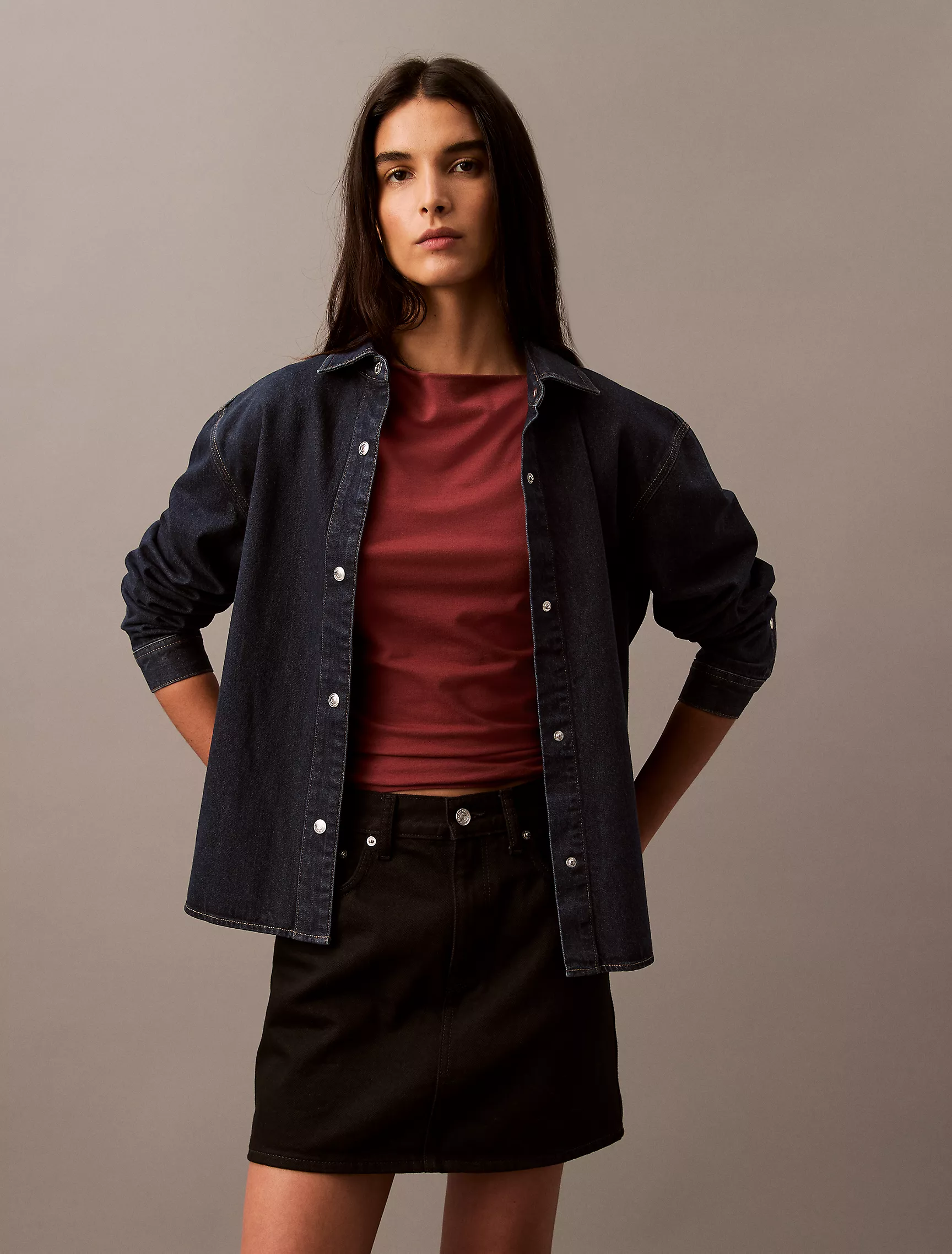 Relaxed Denim Button-Down Shirt