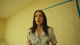 Renate Reinsve looking shocked after entering the backrooms in Backrooms