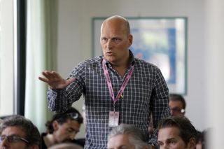 Bjarne Riis has his say at a meeting of team bosses