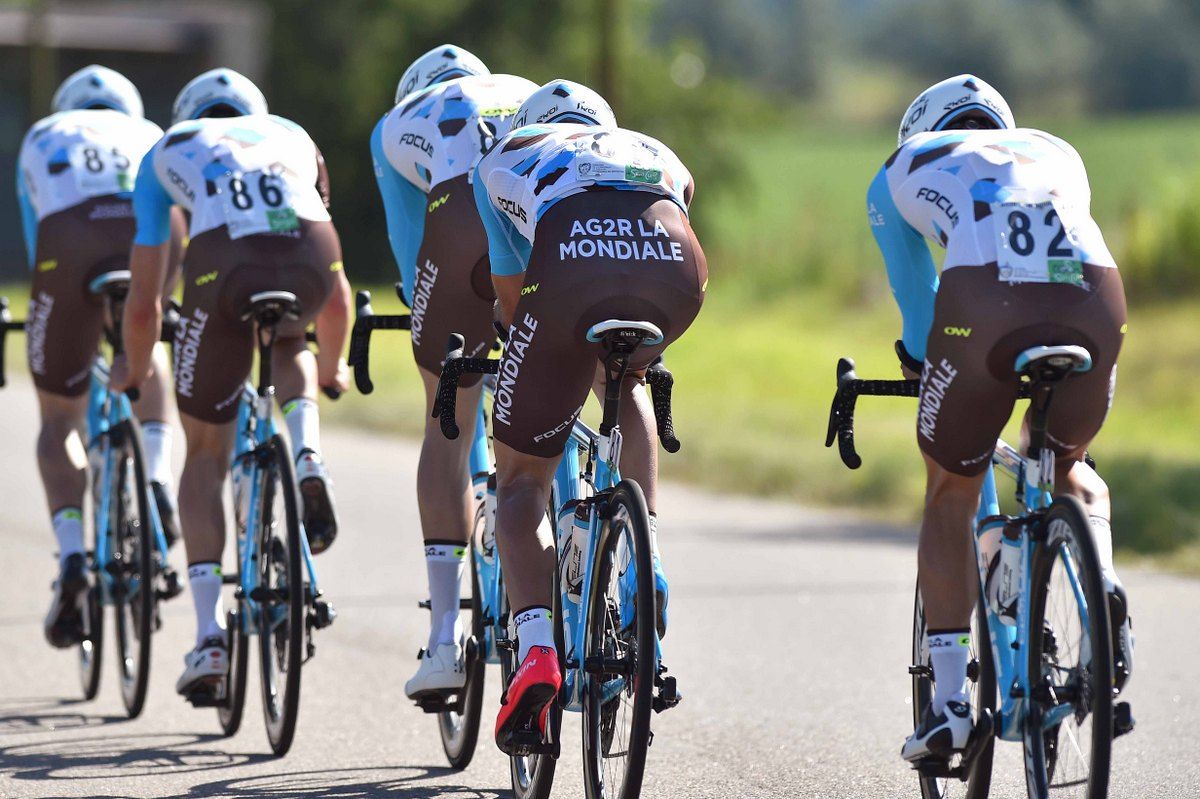 The rear of the AG2R-La Mondiale team