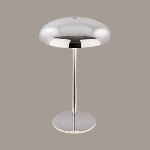 Briloner - Rechargeable Led Table Lamp Ip44 With Light Edge, Touch, Replaceable Battery, Led Light, Battery Table Lamp, Bedside, No Cord, 19.5x30.5 Cm, Chrome