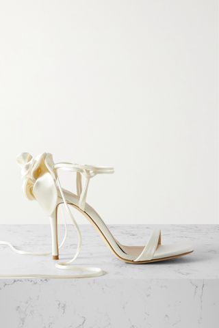 Appliquéd Satin Sandals