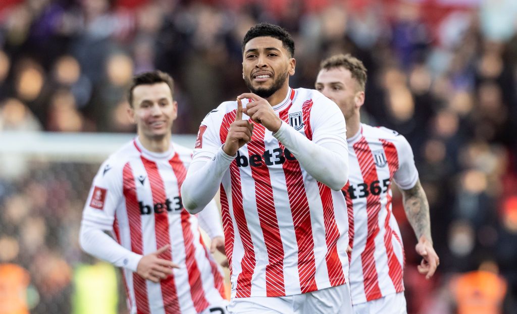 Stoke City season preview 2023/24 Stoke Citys Josh Laurent (centre) celebrates scoring his side&#039;s second goal during the Emirates FA Cup Fourth Round match between Stoke City and Stevenage at Bet365 Stadium on January 29, 2023 in Stoke on Trent, England. (Photo by Andrew Kearns - CameraSport via Getty Images