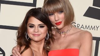 Musicians Selena Gomez (L) and Taylor Swift attend The 58th GRAMMY Awards at Staples Center on February 15, 2016 in Los Angeles, California.