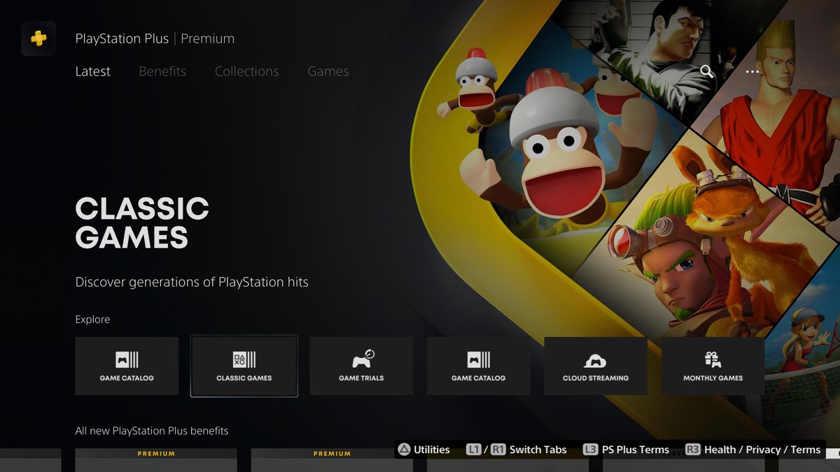 PS Plus Premium classics page