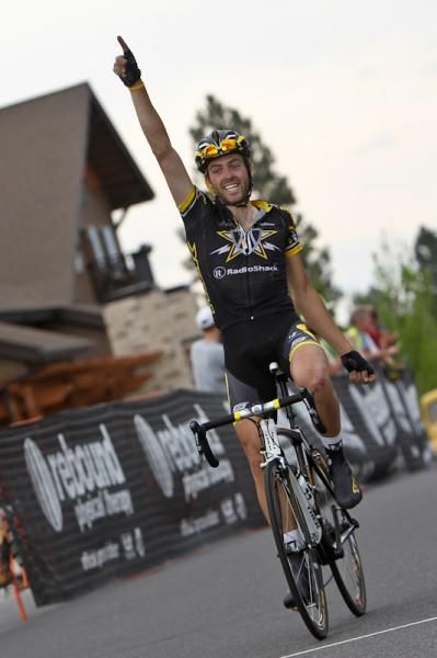 Alex Dowsett (Trek-Livestrong) takes the win after attacking in the final kilometres.