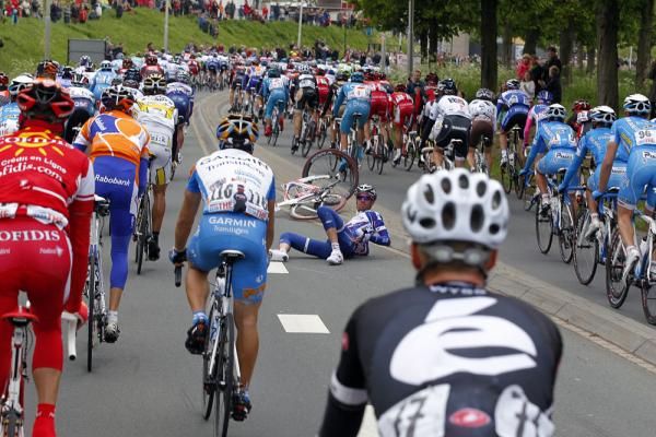 Another hits the deck in what was a crash-filled opening road stage at the Giro d'Italia
