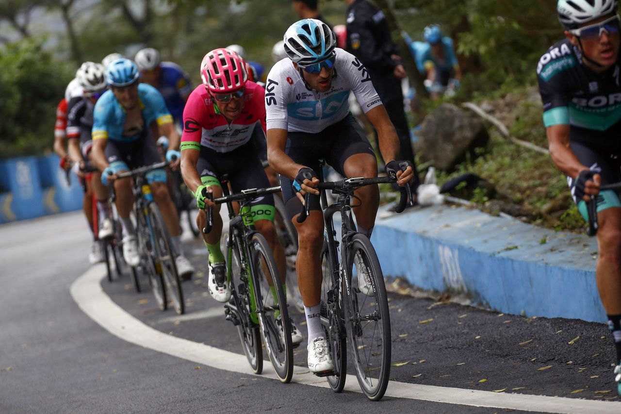 Gianni Moscon (Team Sky) begins his final effort