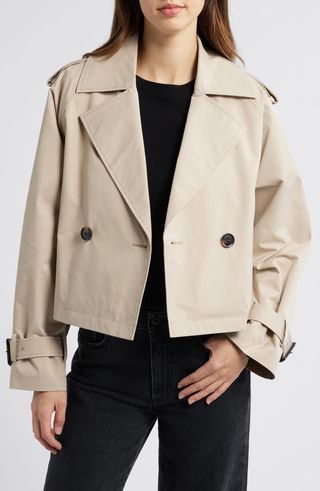 Double Breasted Crop Trench Coat