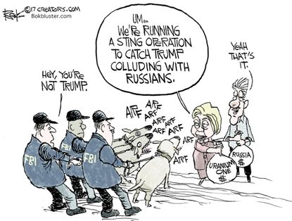 Political cartoon U.S. Clinton Russia uranium